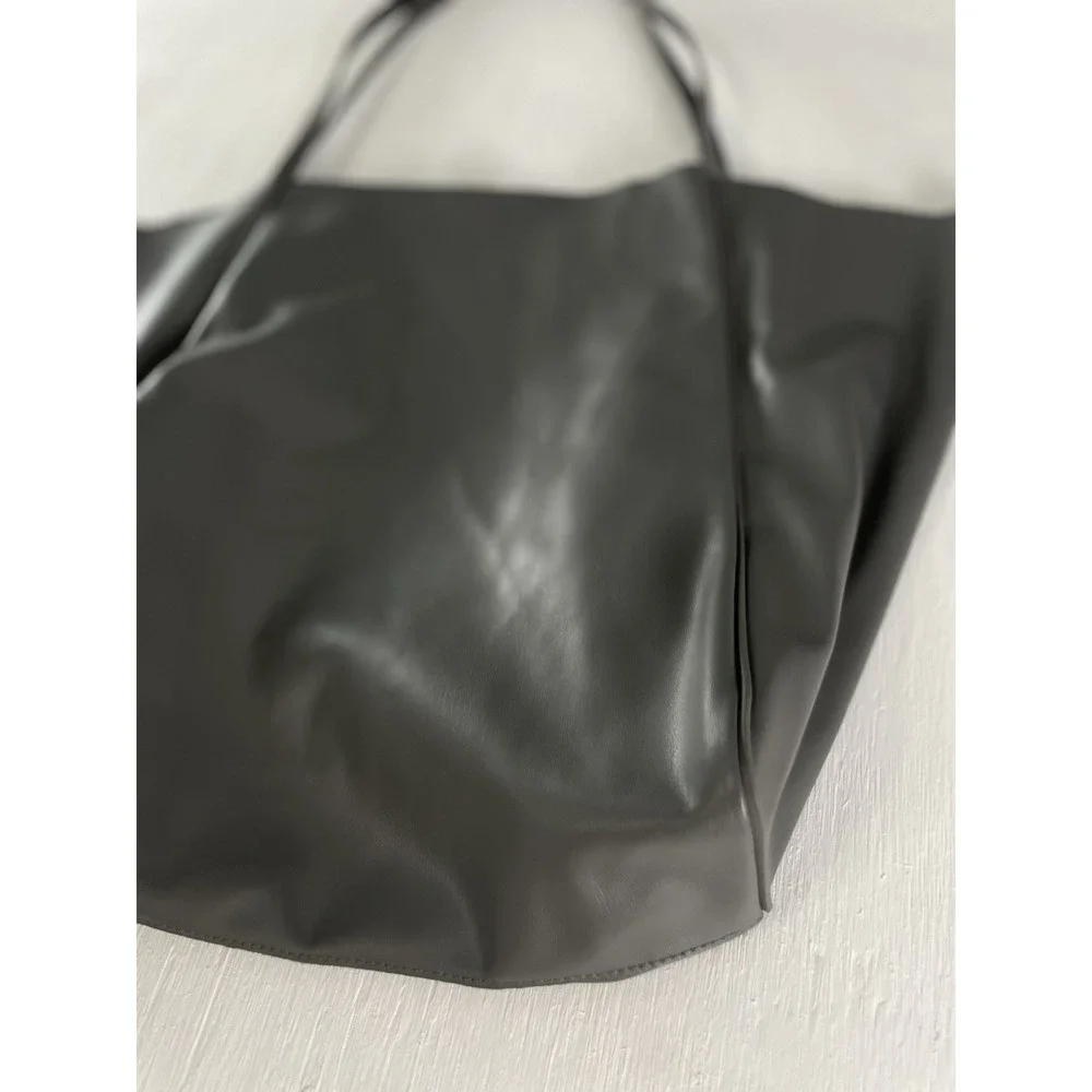 H&M Coated tote bag in grey Shoulder Purse Classic Women Medium Size‎
